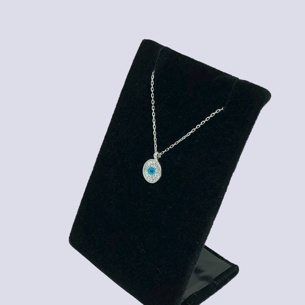 Delicate Evil Eye Sterling Silver Necklace