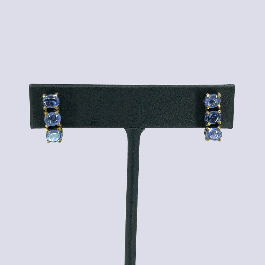 Sterling Silver Studs With Tanzanite