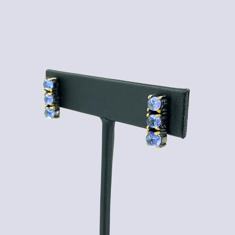 Sterling Silver Studs With Tanzanite
