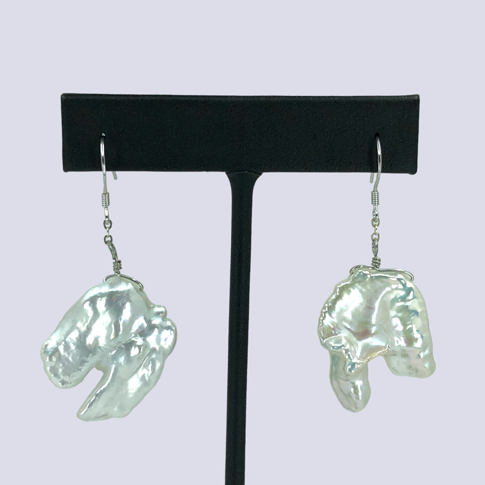 Baroque Pearls Sterling Silver Dangle Earrings