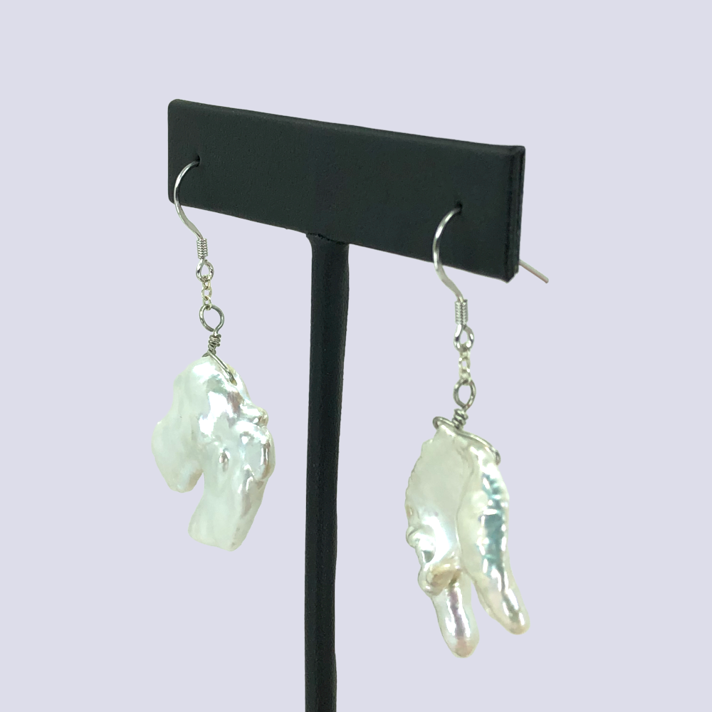 Baroque Pearls Sterling Silver Dangle Earrings