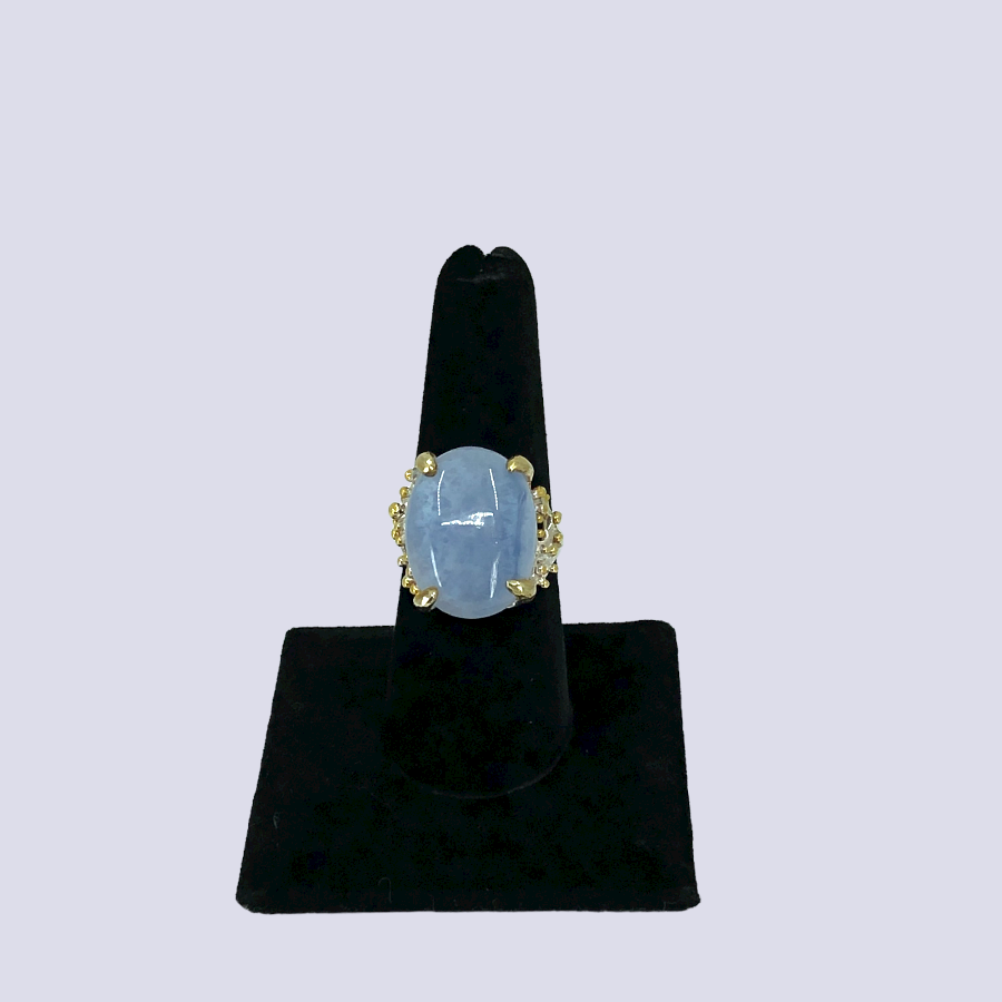 Charming Blue Chalcedony Ring in Sterling Silver, Size 8
