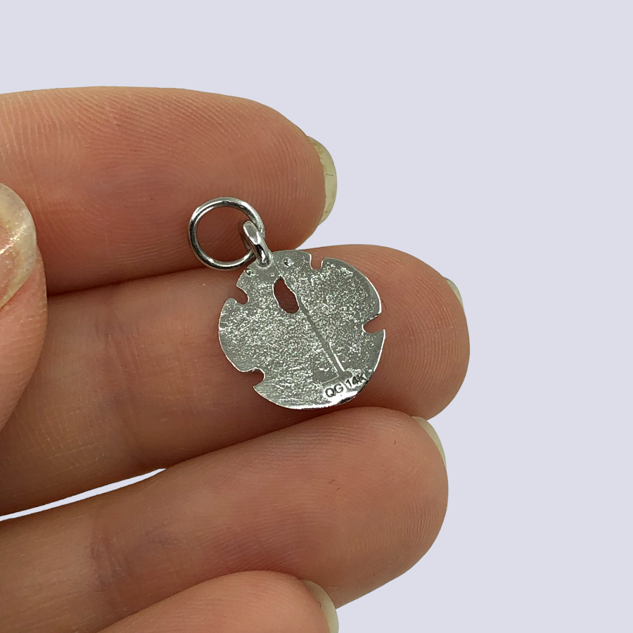 14K White Gold Sand Dollar Charm