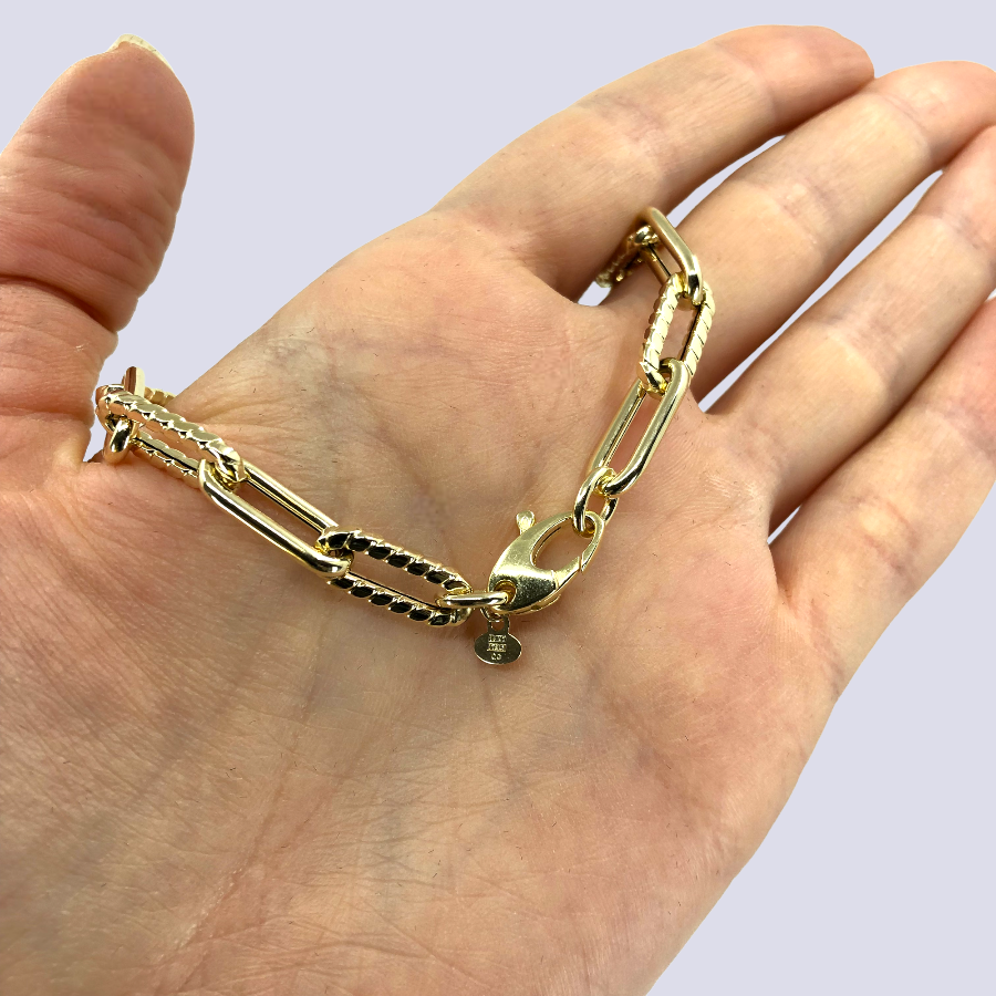 14K Yellow Gold Paperclip Bracelet