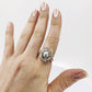 Pearl and Amethyst Sterling Silver Ring, Size 9