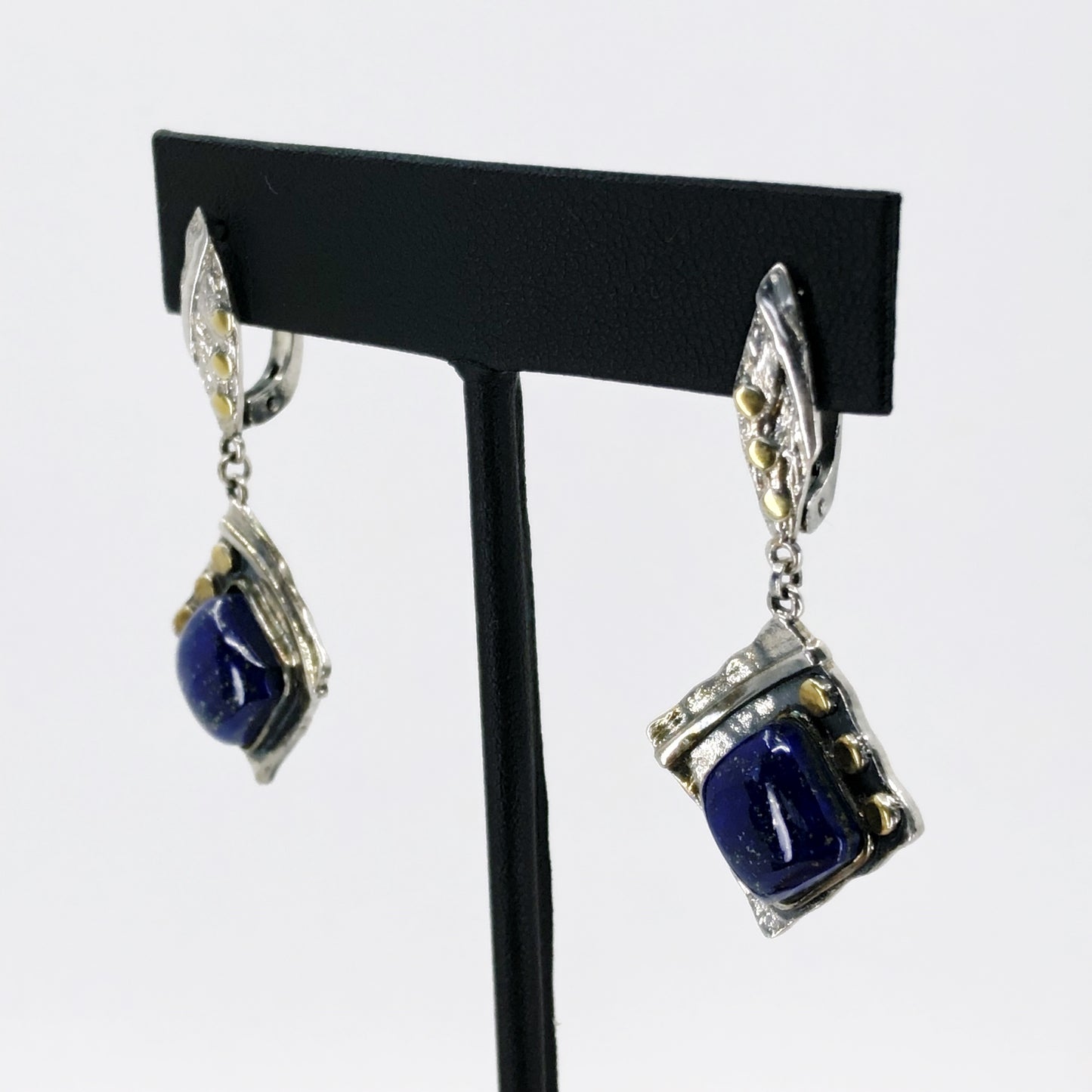 Lapis Square Dangle Earrings