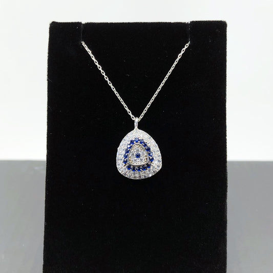 Evil Eye Micropave CZ Sterling Silver Necklace