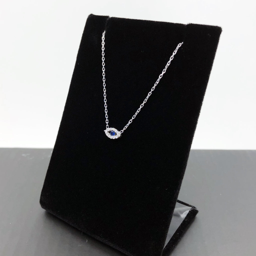 Evil Eye Micropave CZ Sterling Silver Necklace