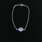 Evil Eye Micropave CZ Epoxy Sterling Silver Bracelet