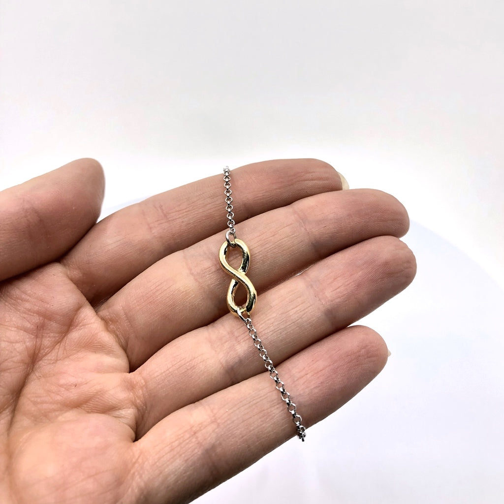 Gold Plated Infinity Sterling Silver Bracelet