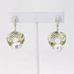 Arch-Shaped Sterling Silver Earrings, Freshwater Pearl And Blue Topaz