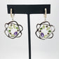 Silver Flower Earrings With Amethyst, Peridot, Chrome Diopside, Smoky Quartz
