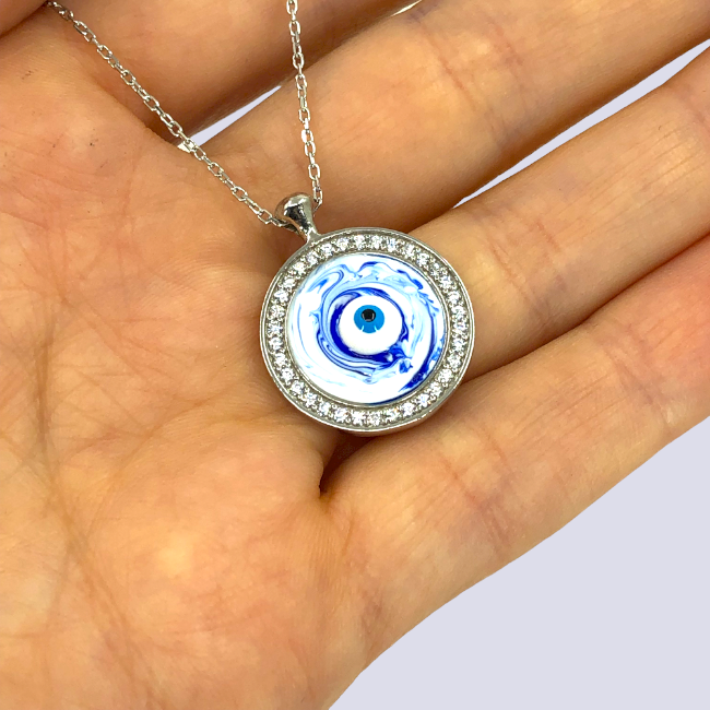 Evil Eye Sterling Silver Necklace