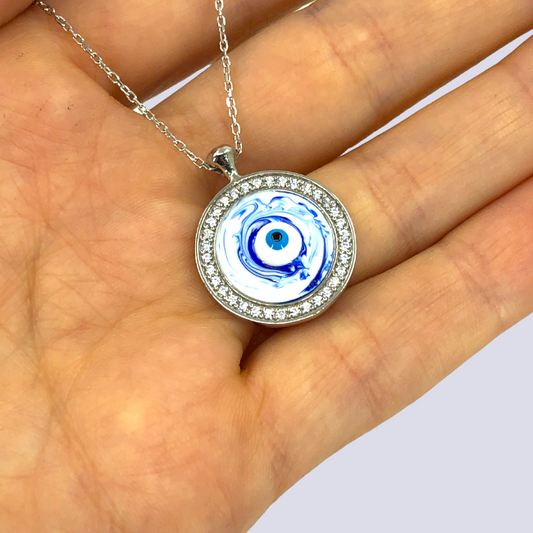 Evil Eye Sterling Silver Necklace