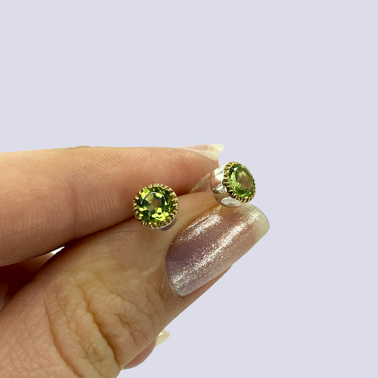 Sterling Silver Studs With Peridot