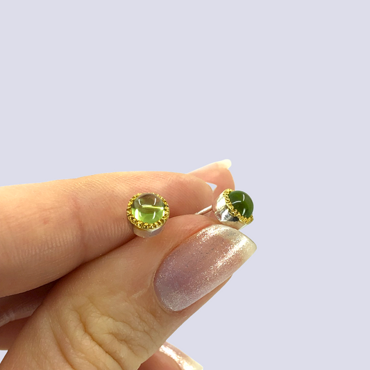 Sterling Silver Studs With Peridot