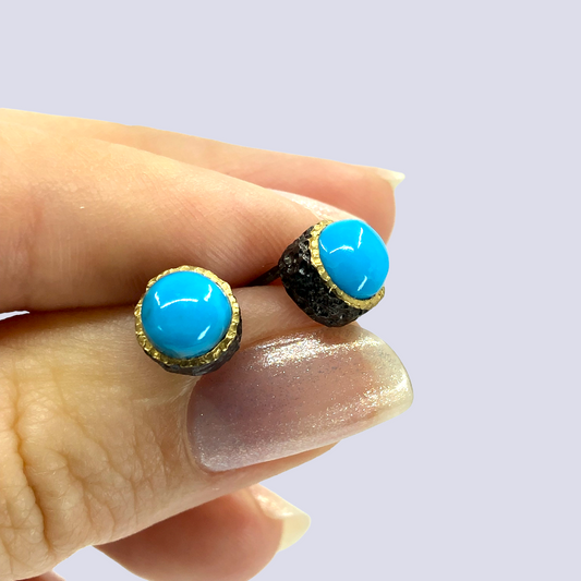 Sterling Silver Studs With Turquoise