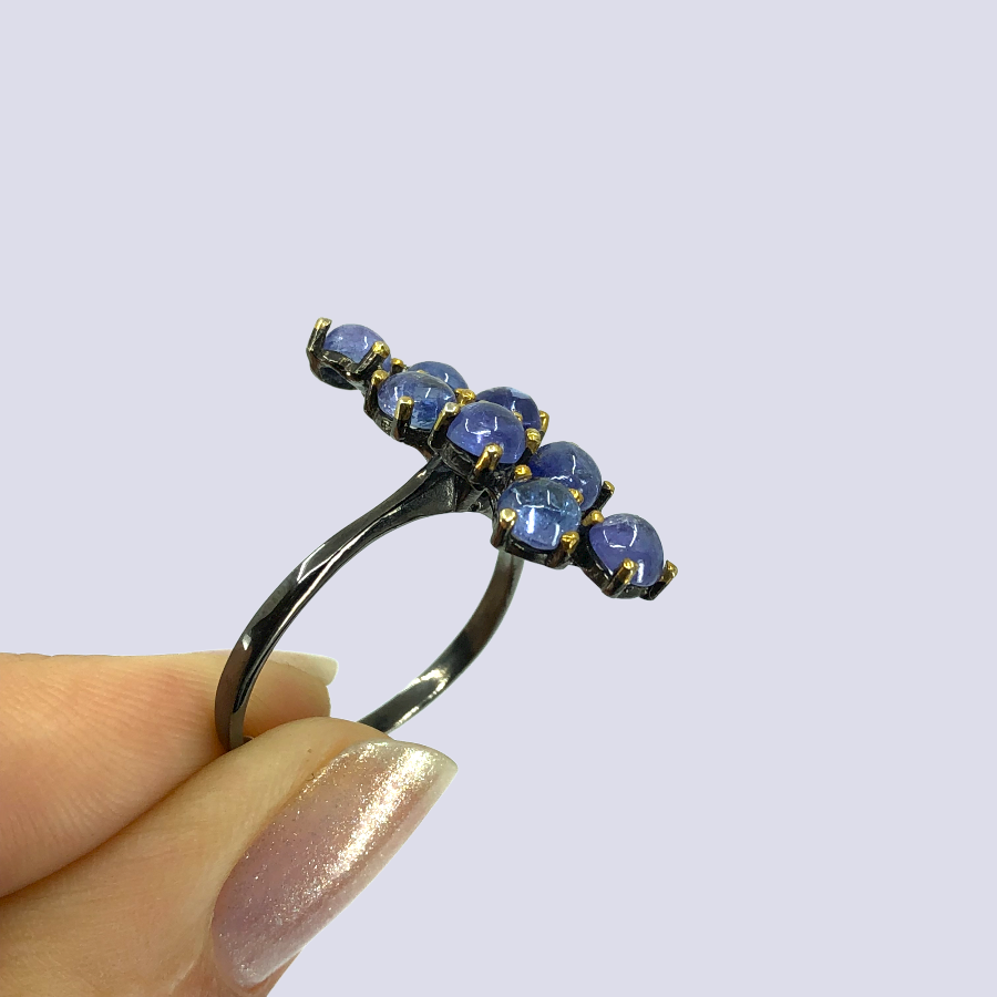 Tanzanite Ring in Sterling Silver, Size 8.75