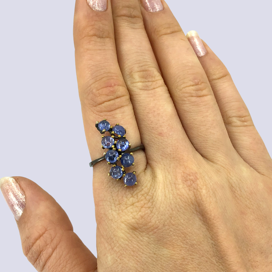 Tanzanite Ring in Sterling Silver, Size 8.75