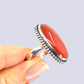 Sterling Silver Ring With Carnelian, Size 10