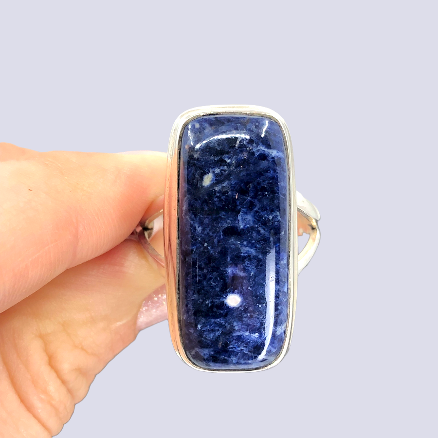 Sterling Silver Ring With Sodalite, Size 9