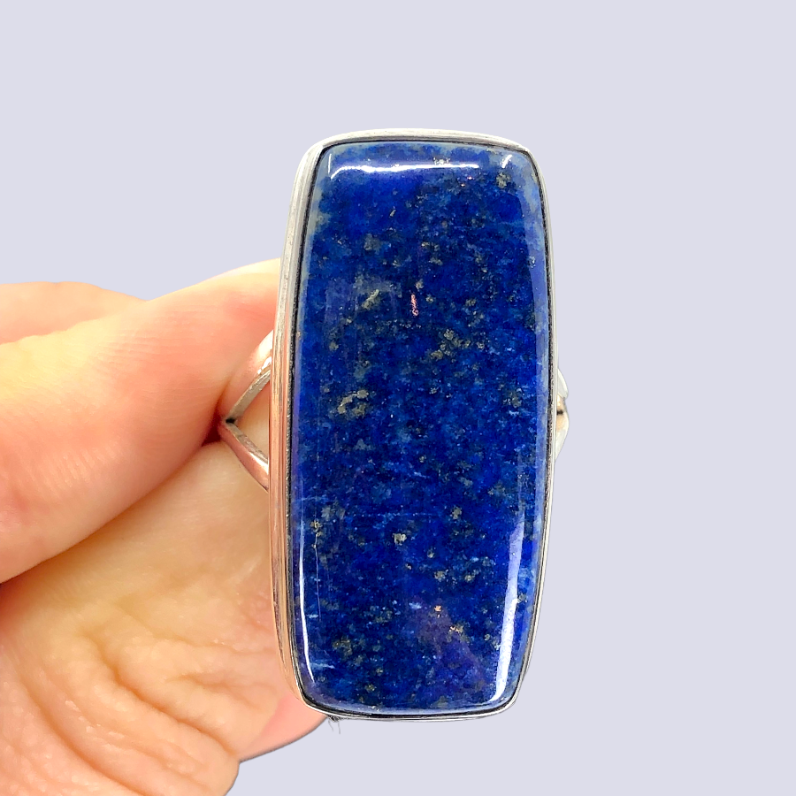 Sterling Silver Ring With Lapis Lazuli, Size 9.5