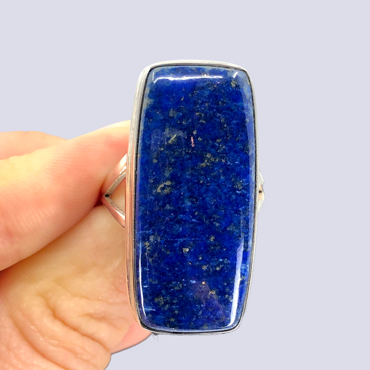 Sterling Silver Ring With Lapis Lazuli, Size 9.5