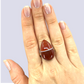 Sterling Silver Ring With Red Banded Agate, Size 8.5