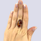 Sterling Silver Ring With Red Banded Agate, Size 7.5