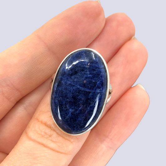 Sterling Silver Ring With Sodalite, Size 8