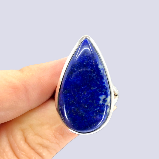 Sterling Silver Ring With Lapis Lazuli, Size 6