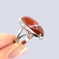 Sterling Silver Ring With Red Banded Agate, Size 6