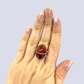 Sterling Silver Ring With Red Banded Agate, Size 6