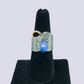925 Oxidized Silver Ring With Kyanite, Size 7.5