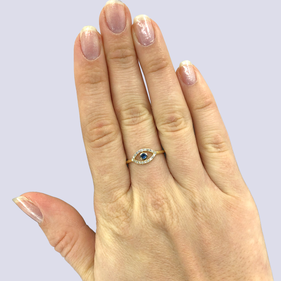 Diamond Evil Eye Ring – The Virgo Collection