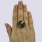 925 Sterling Silver Ring With Tahitian Baroque Pearl, Size 9