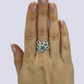 Frosted Silver Ring With Blue Topaz, Size 8