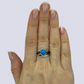 925 Oxidized Silver Ring With Turquoise, Size 7
