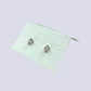 10K White Gold Stud Earrings Inlaid With Diamonds