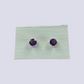 14K Yellow Gold Stud Earrings Inlaid With Amethyst